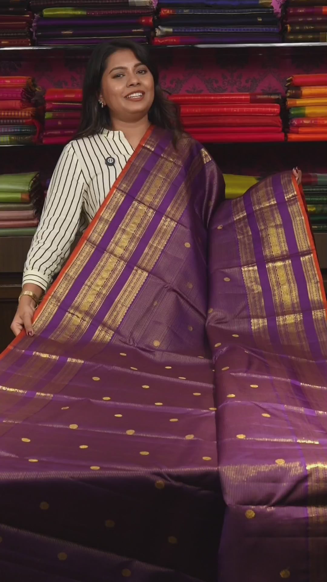 Purple Vairaoosi Pure Kanchivaram Silk Saree