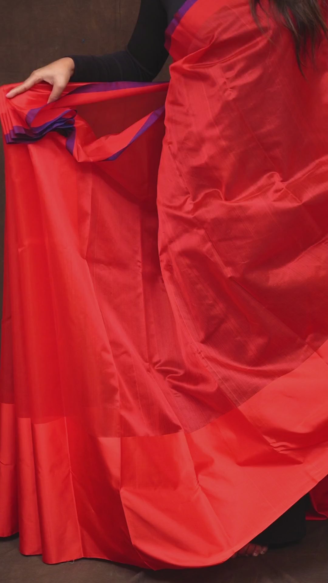 Red Chanderi Silk Saree