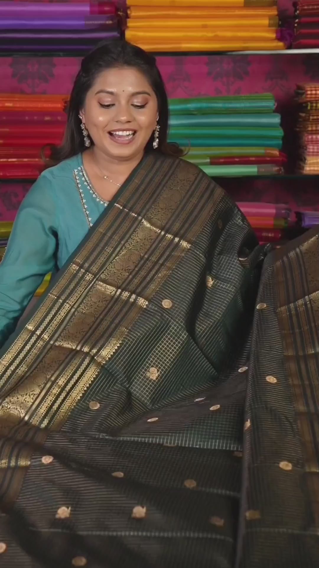 Dark Green Pure Kanchivaram Silk Saree