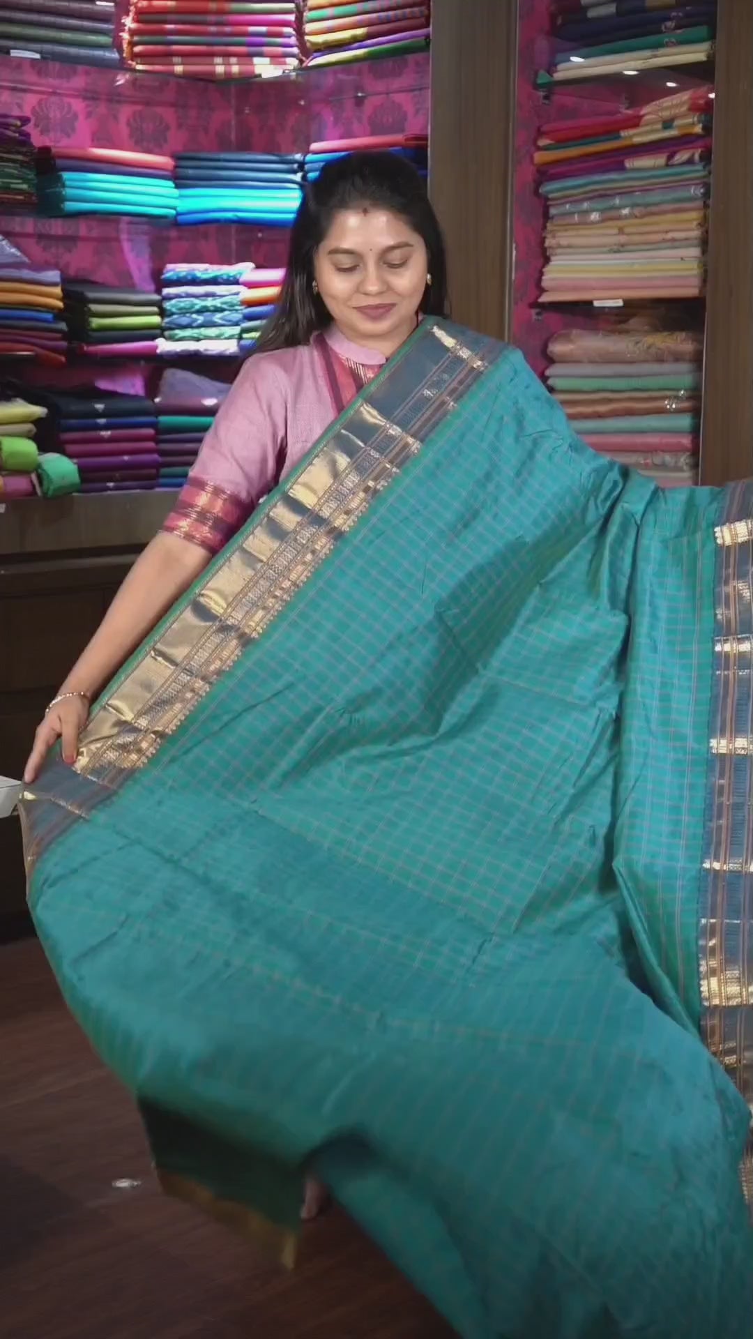 Blue Kattam Budget Silk Cotton Saree