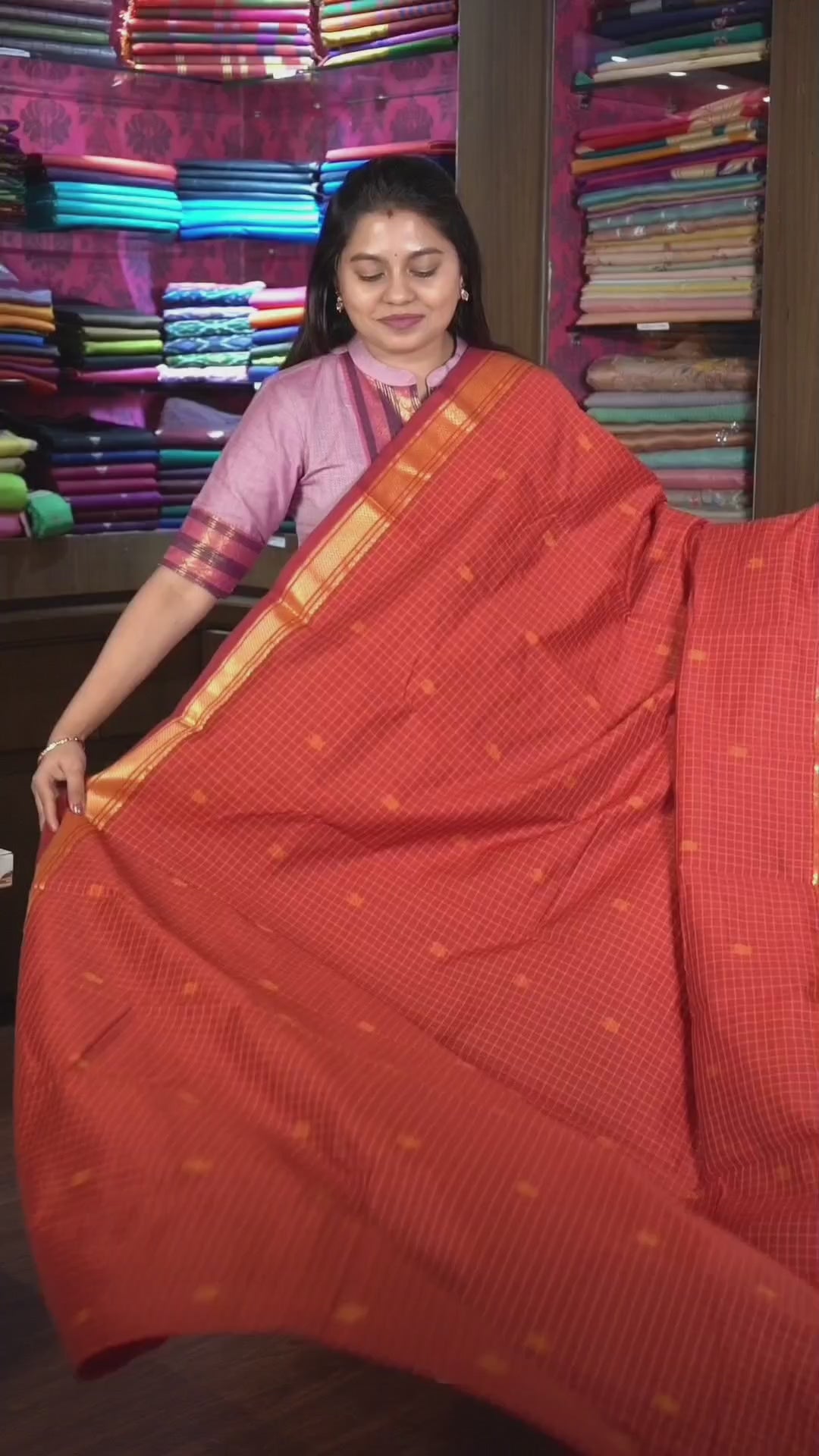 Red Kattam Budget Silk Cotton Saree