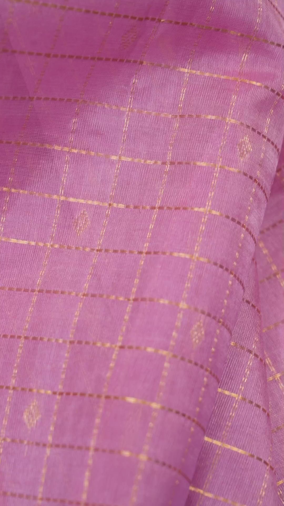 Pink Kattam With Red Rettapet Border Pure Silk Cotton Saree