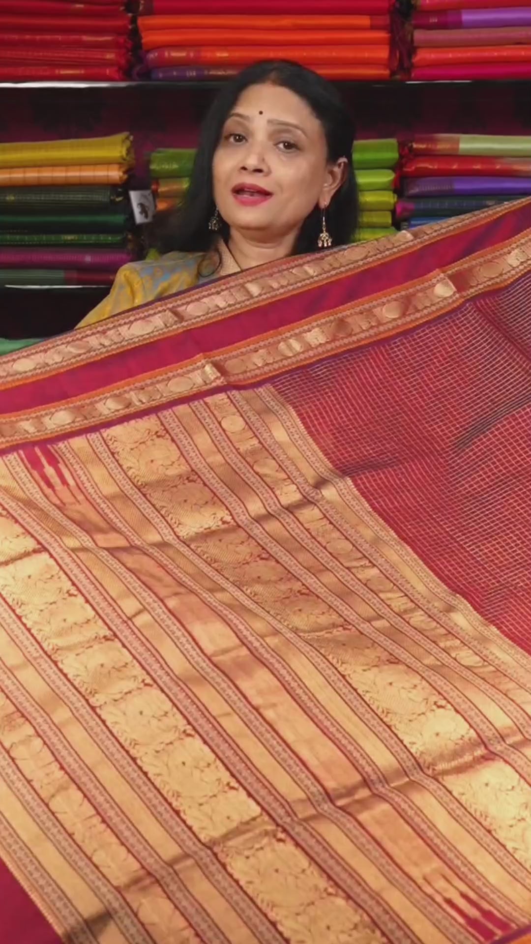 Dark Maroon Chettinad Silk Cotton Saree