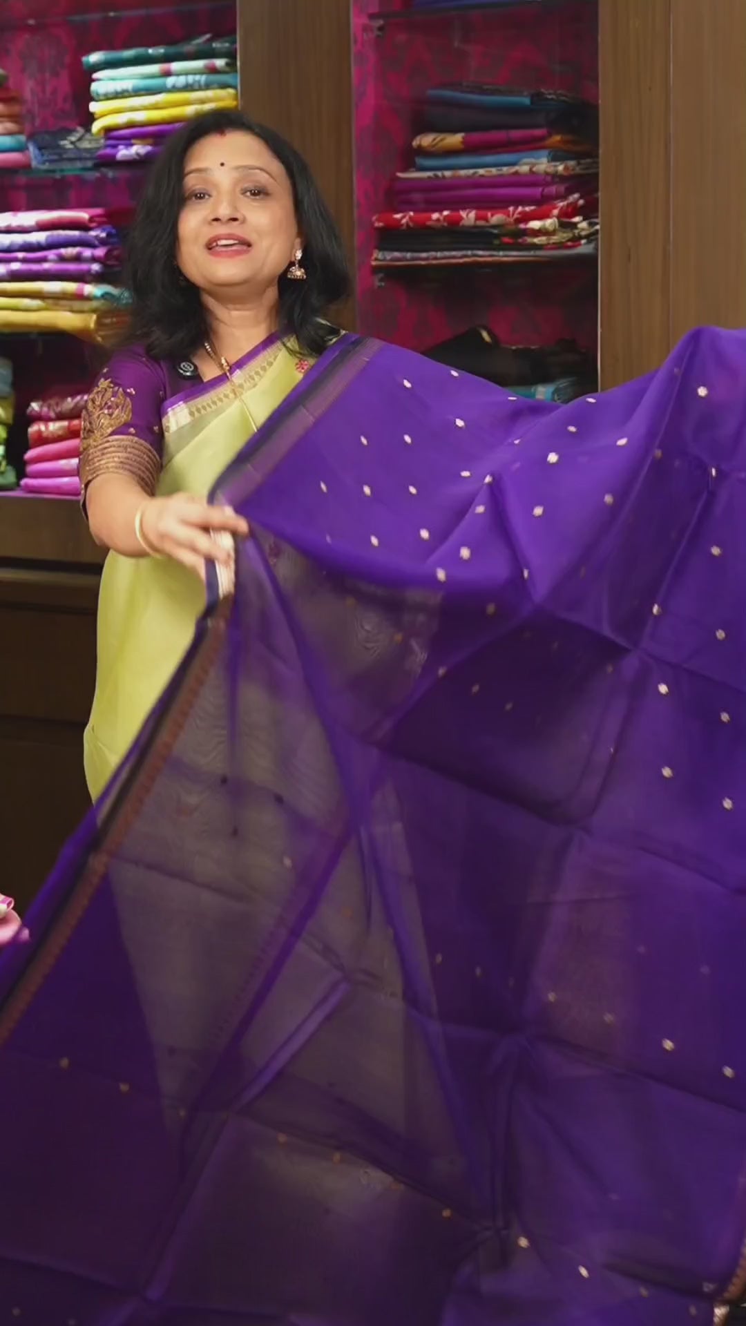 Navy Blue Banarasi Kora Organza Silk saree