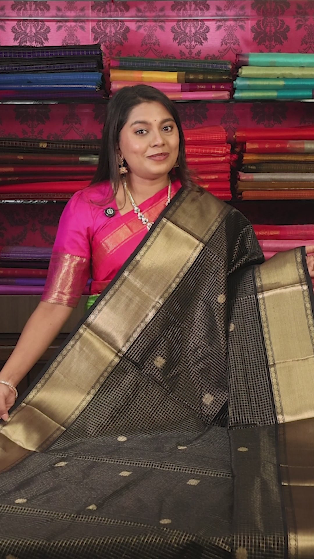 Black Chettinad Silk Cotton Saree