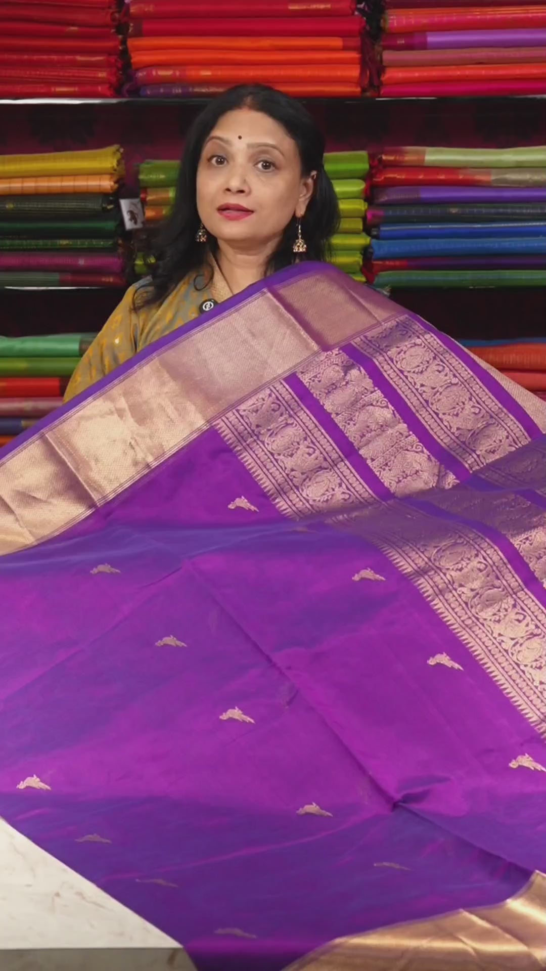 Iris Purple Chettinad Silk Cotton Saree