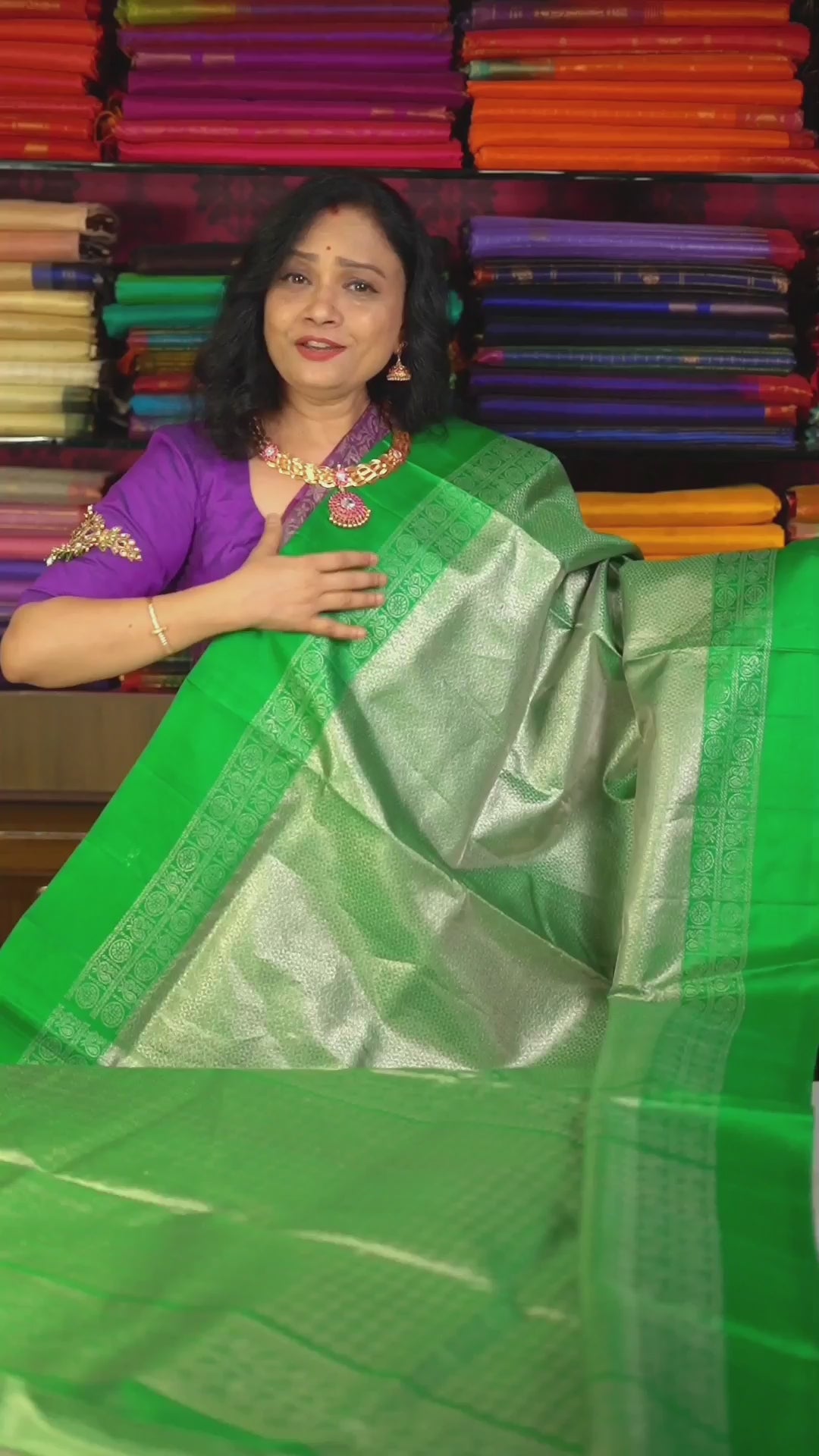 Green Jamindharani Tissue Soft Silk Saree