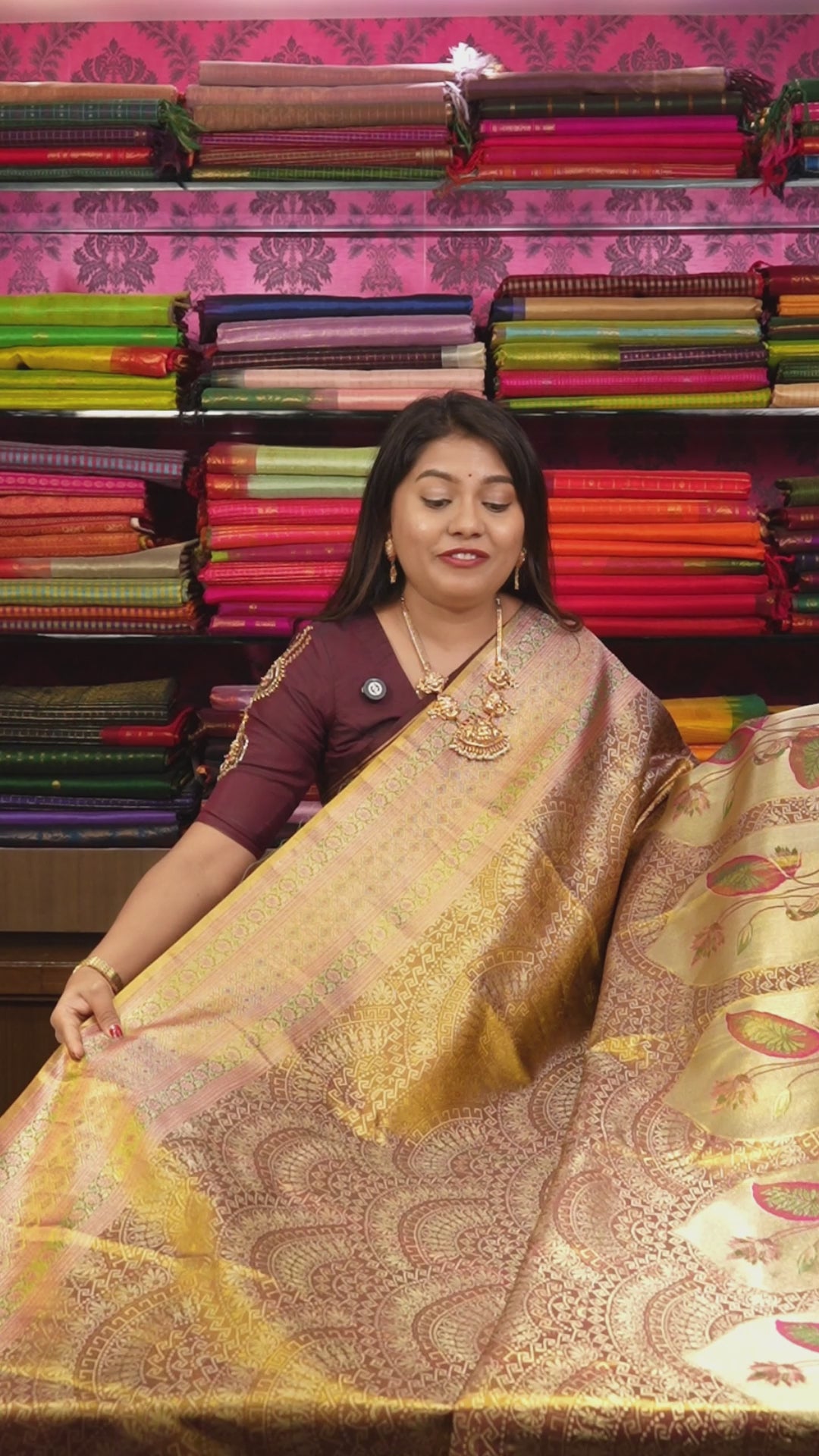 Golden Pure Kanchivaram Silk Saree