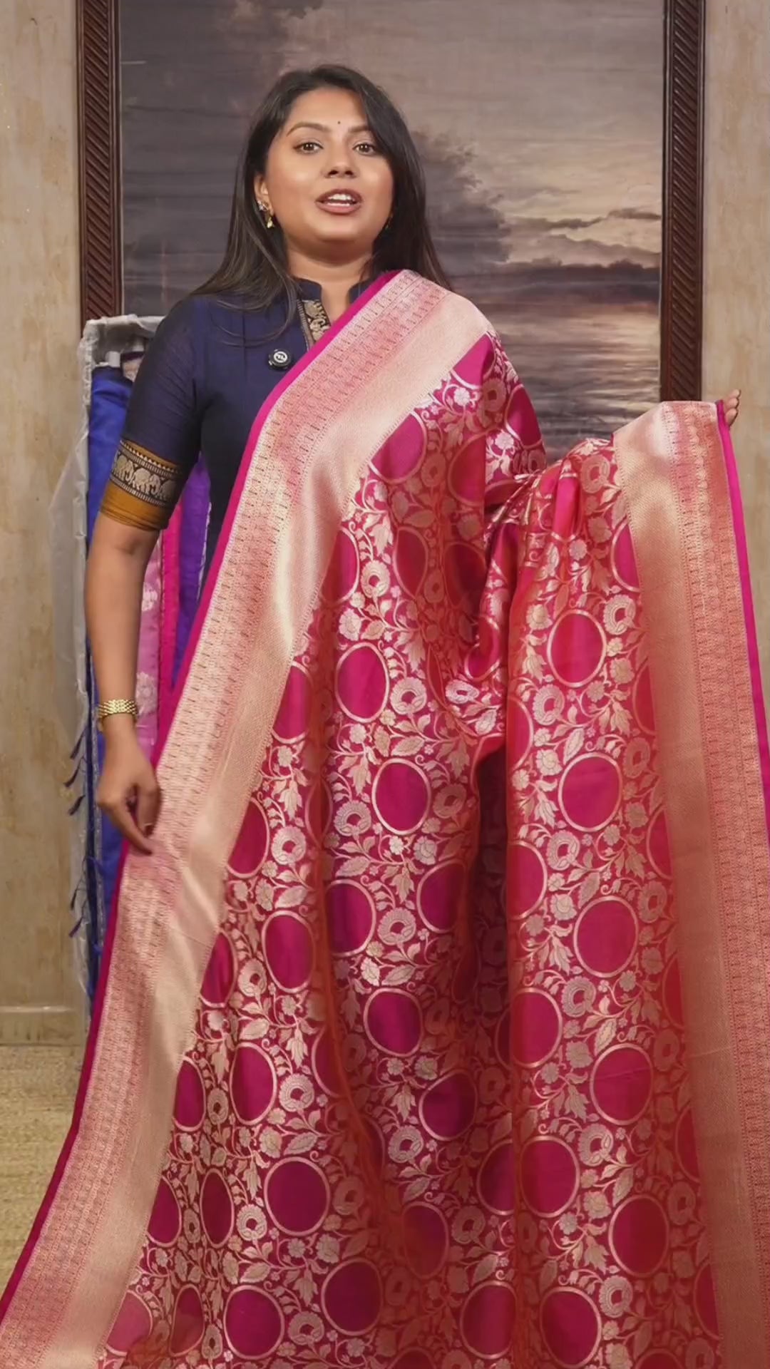 Pink Banarasi Soft Silk Saree