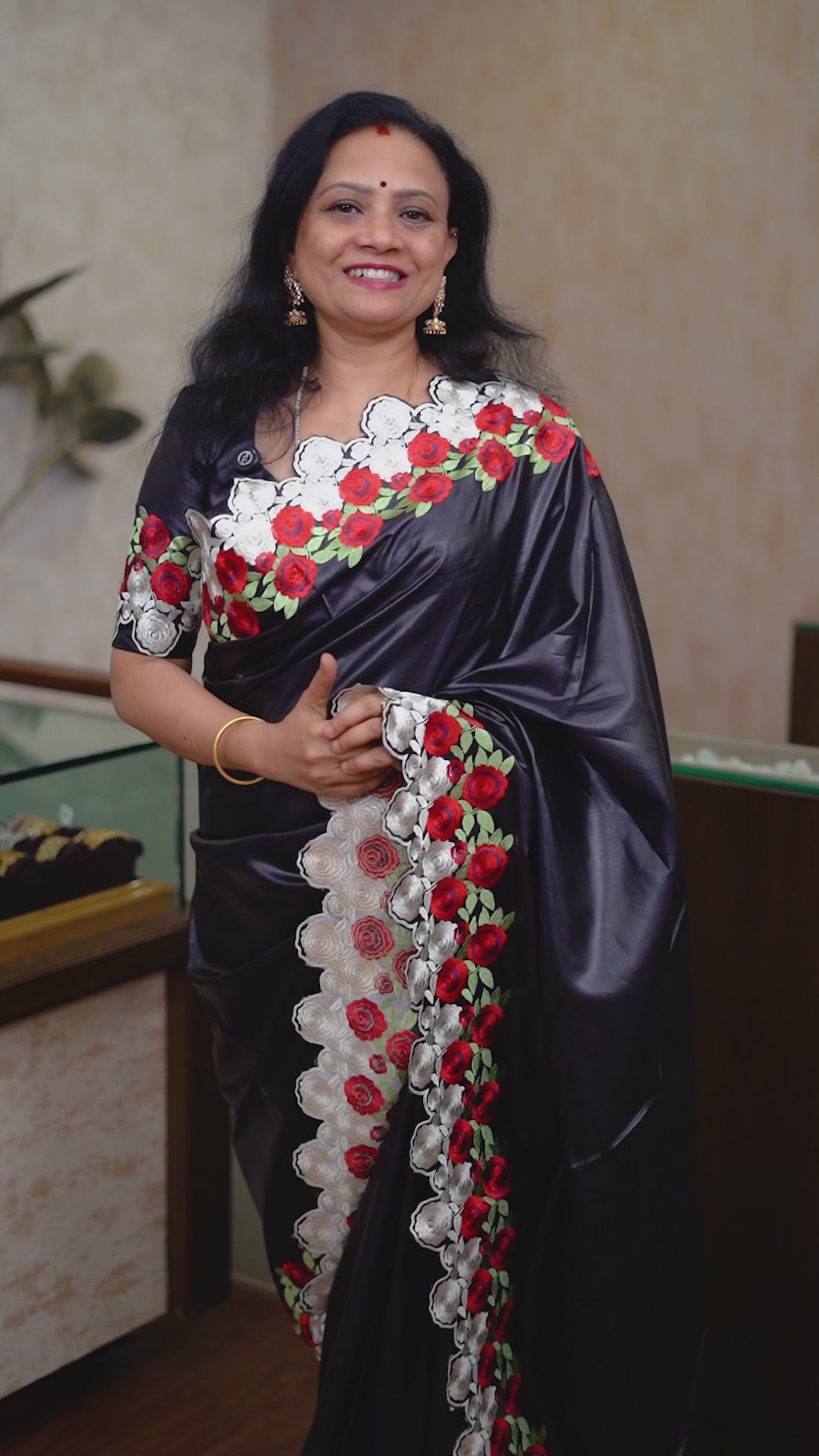 Black Pure Tussar Silk Saree