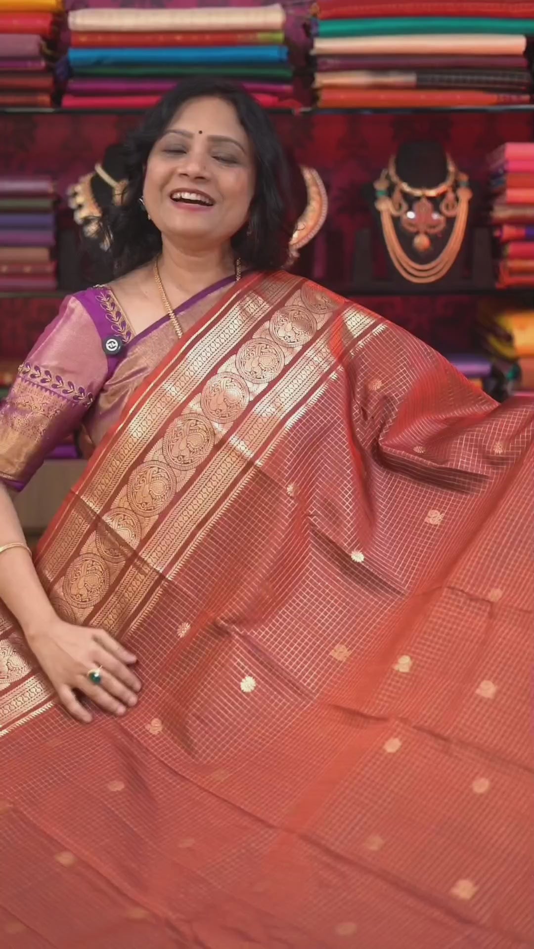 Rust Orange Vintage Pure Kanchivaram Silk Saree