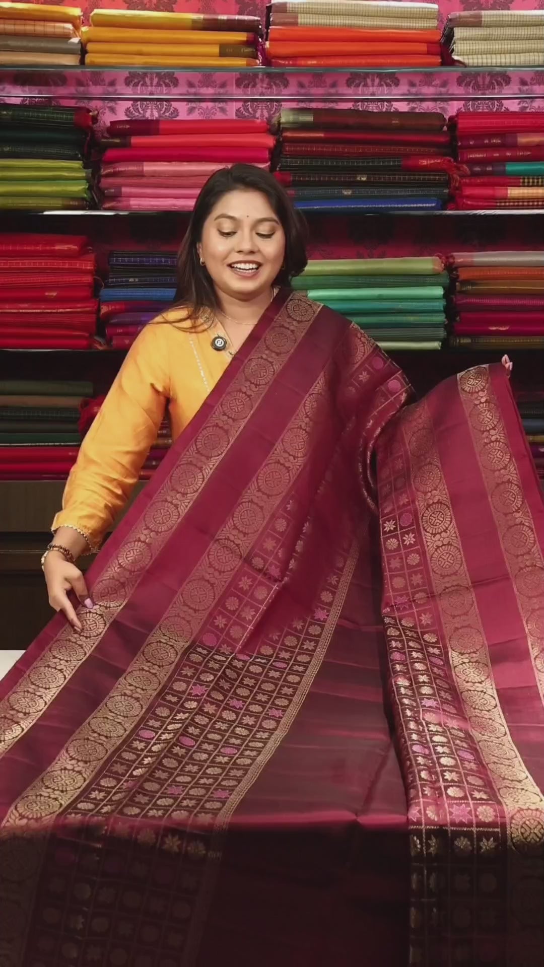 Araku Maroon With Rettapet Border Pure Soft Silk Saree