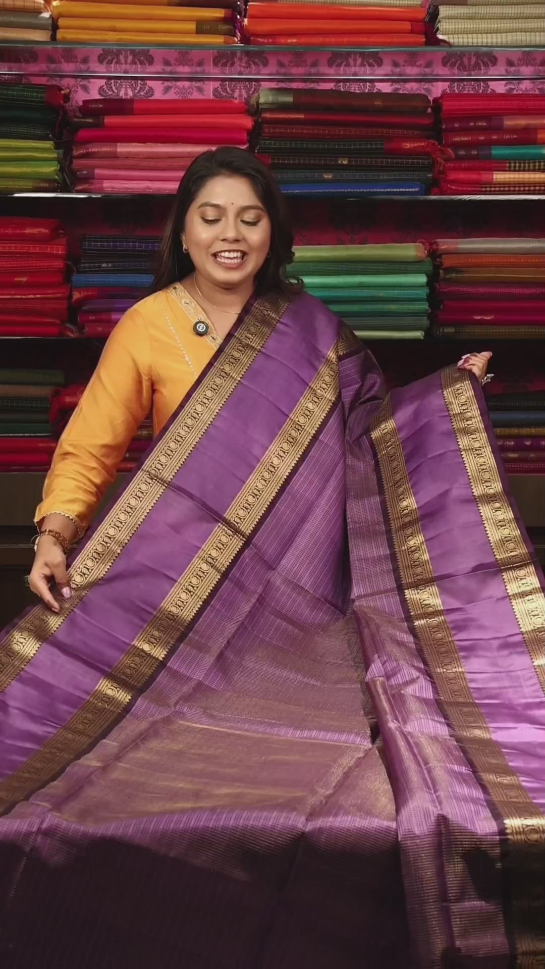 Lavender Pure Soft Silk Saree