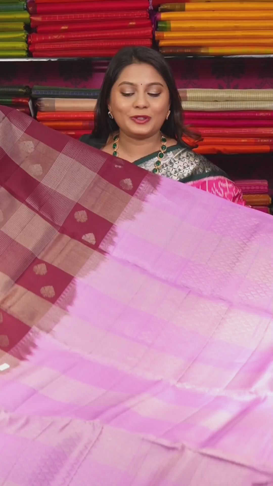 Maroon Vairaoosi Kattam Pure Soft Silk Saree