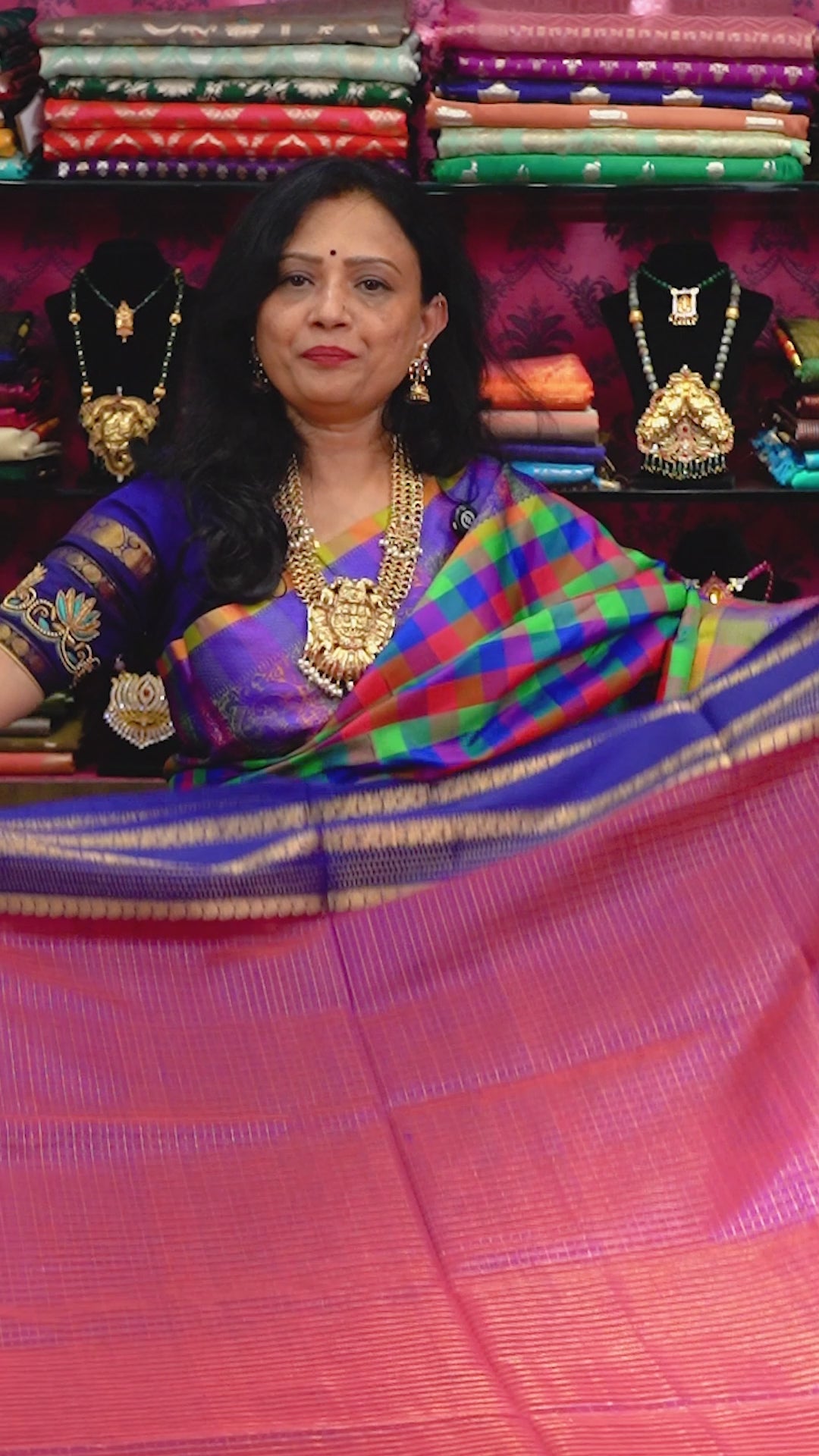 Rose Red -Karaikudi Chettinad Silk Cotton Saree