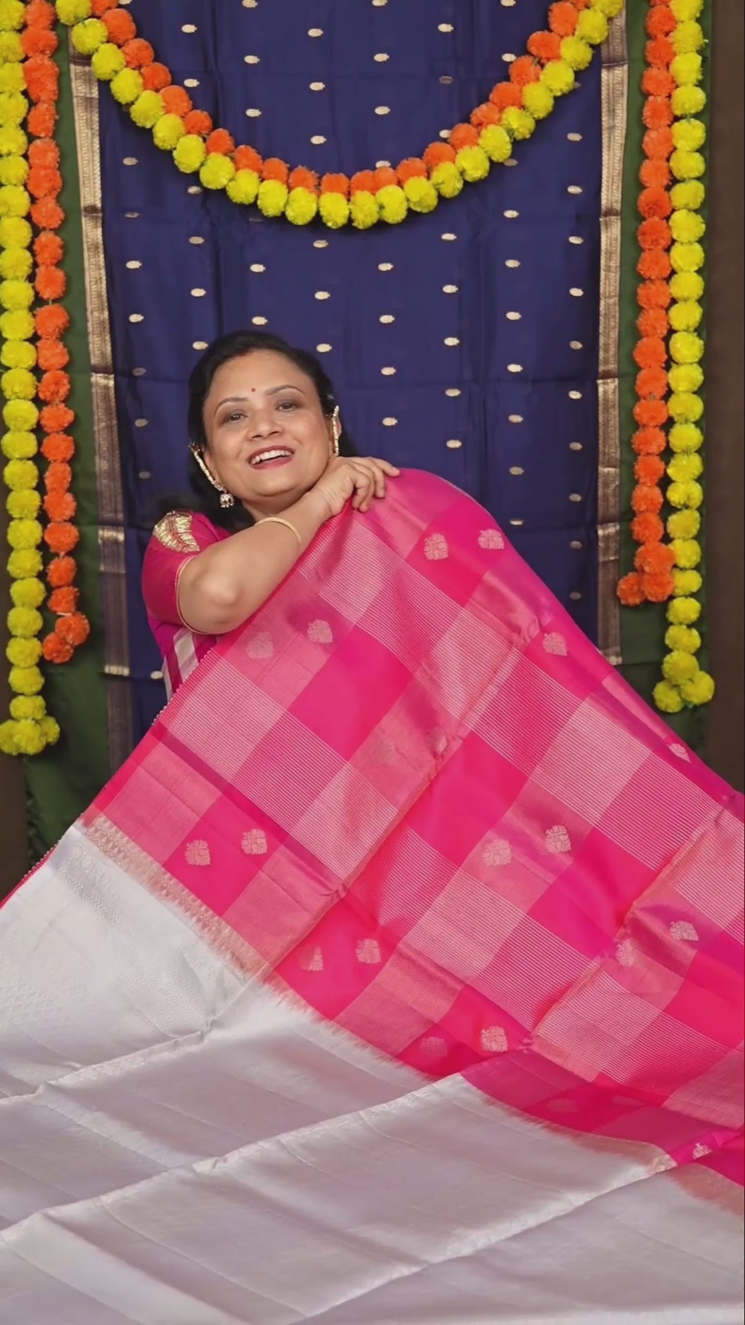 Fuchisa Pink Vairaoosi Kattam Pure Soft Silk Saree