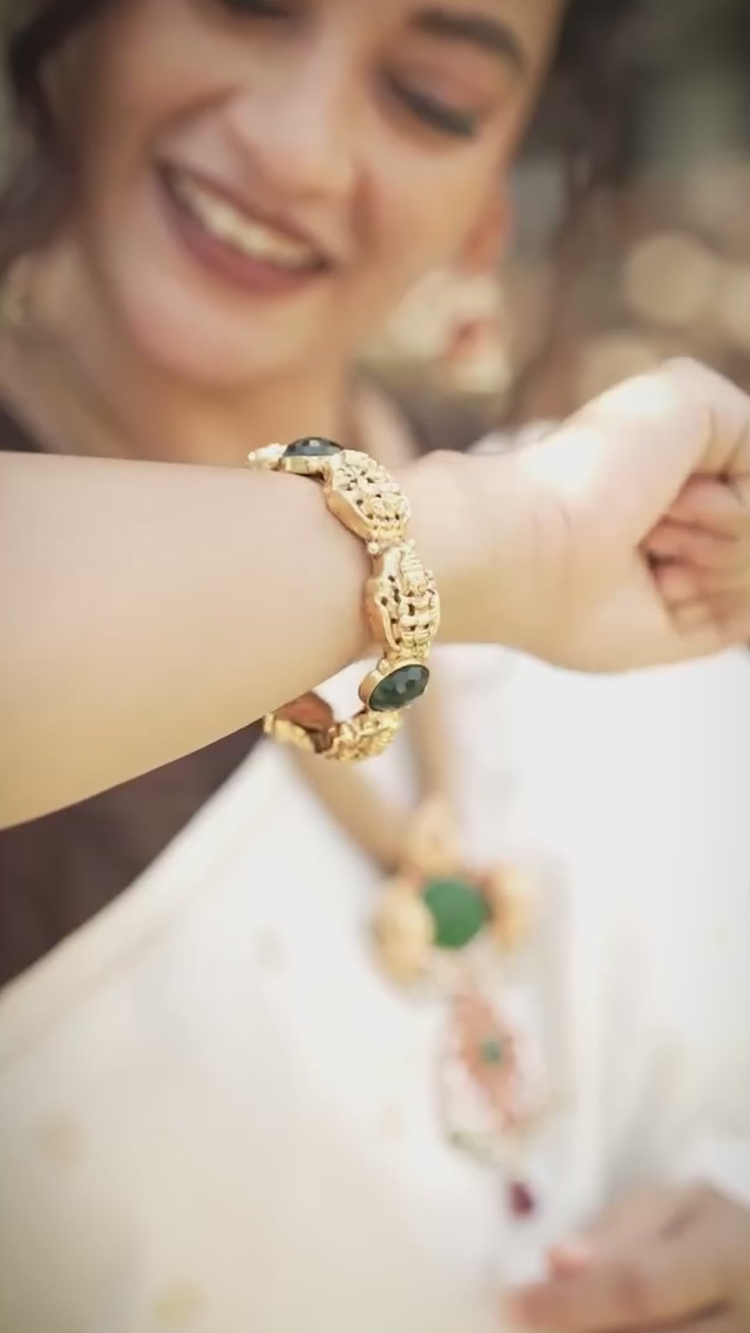 Grand lakshmi motif bangle-Traditional lakshmi design bangle set
