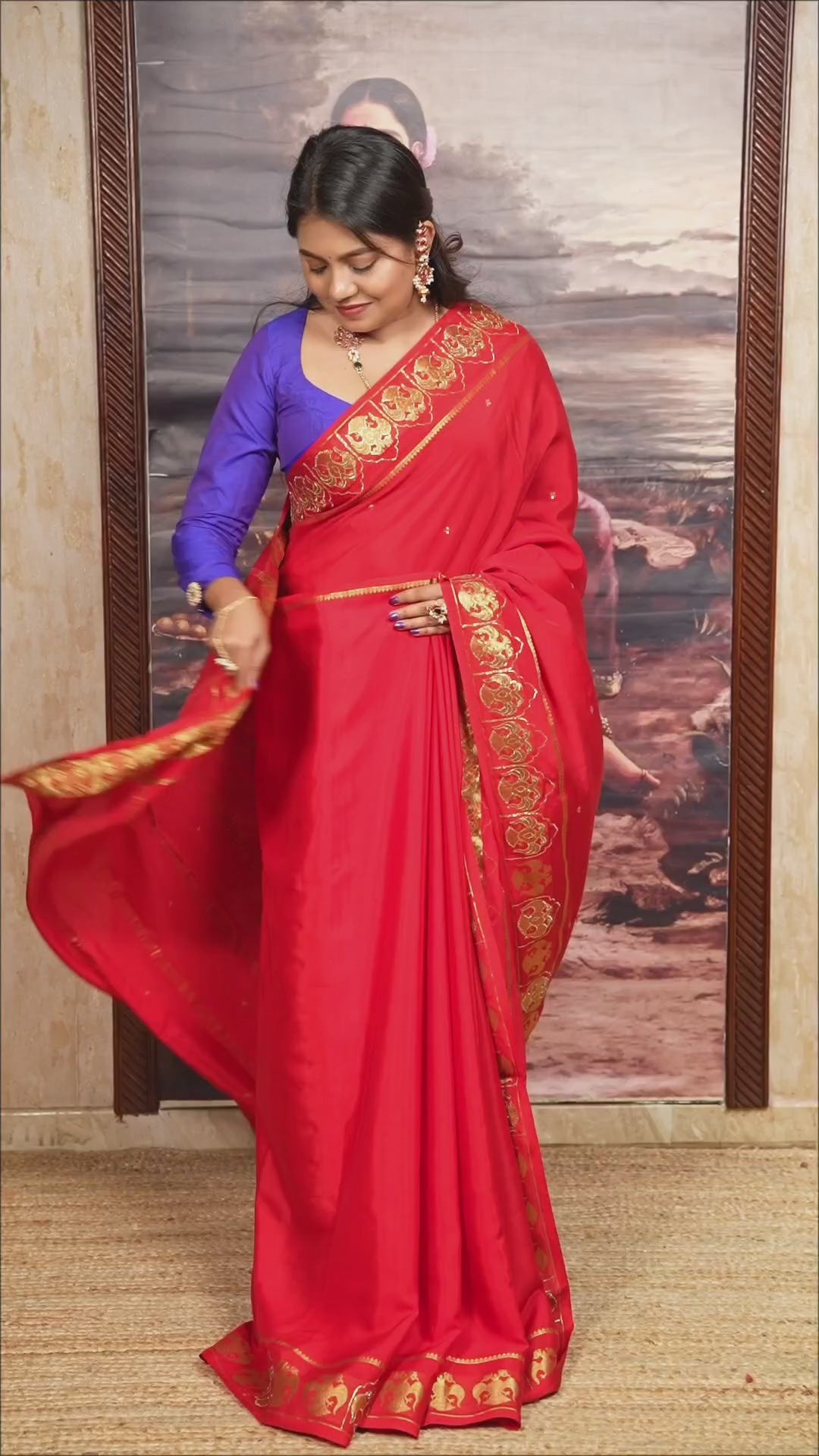 Red Designer Pure Mysore Silk Saree