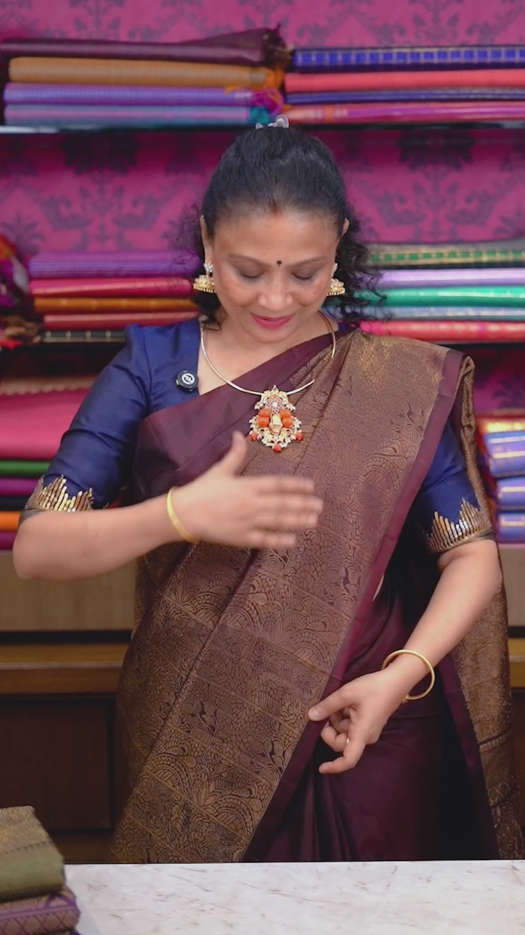 Chocolate Brown Raising Border Pure Soft Silk Saree