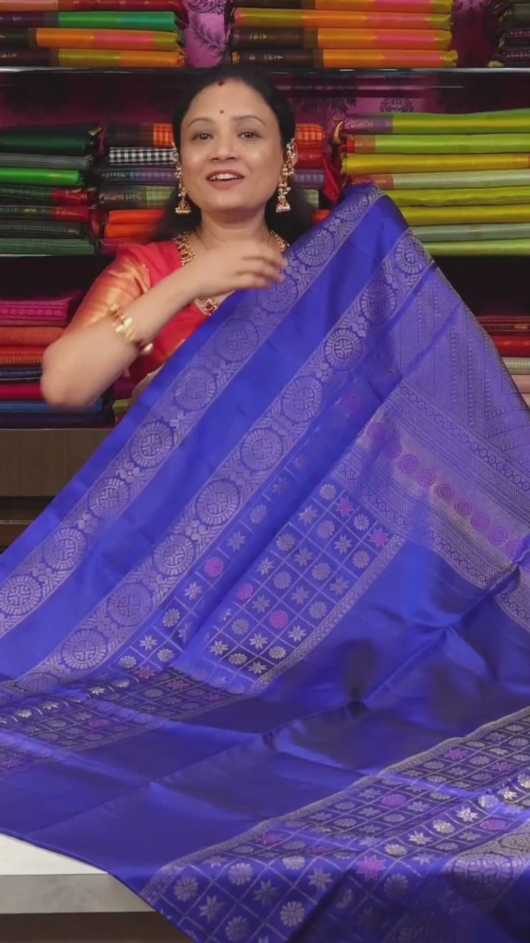 Violet Athangudi Inspired Pure Soft Silk Saree