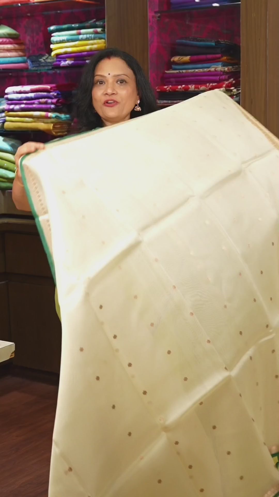 White Banarasi Kora Organza Silk saree