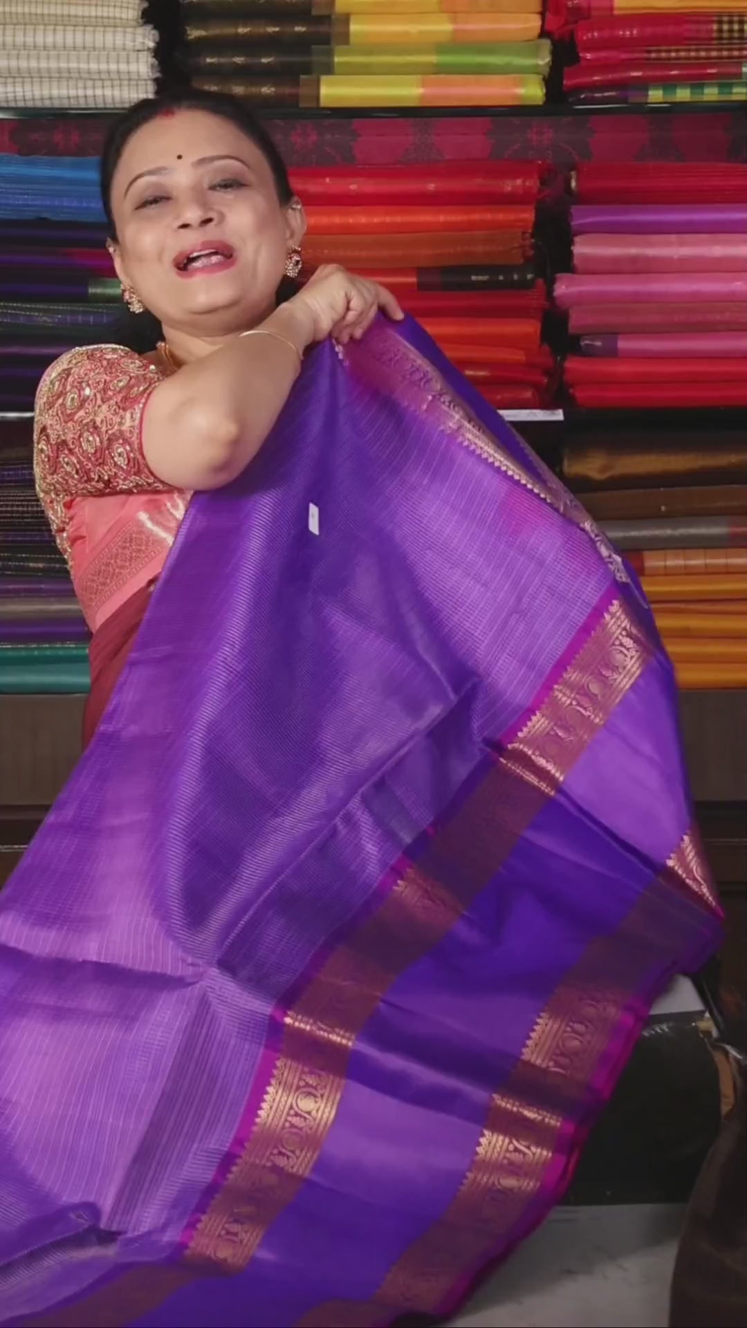 Lavender With Magenta Pure Soft Silk Saree