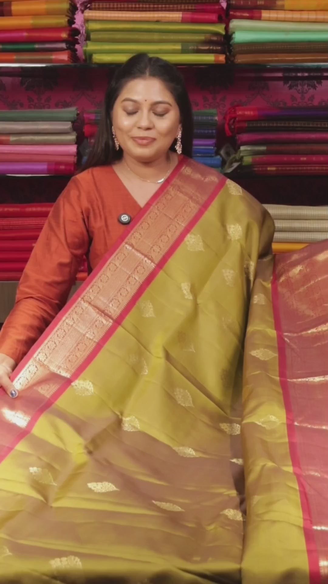 Green With Red Budget Kanchivaram Silk Saree