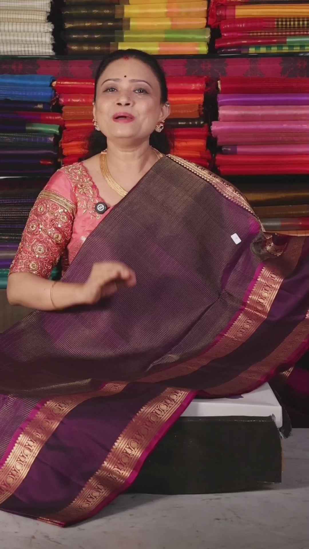 Deep Wine With Magenta Pink Rettapetta Border Payadi Pure Soft Silk Saree