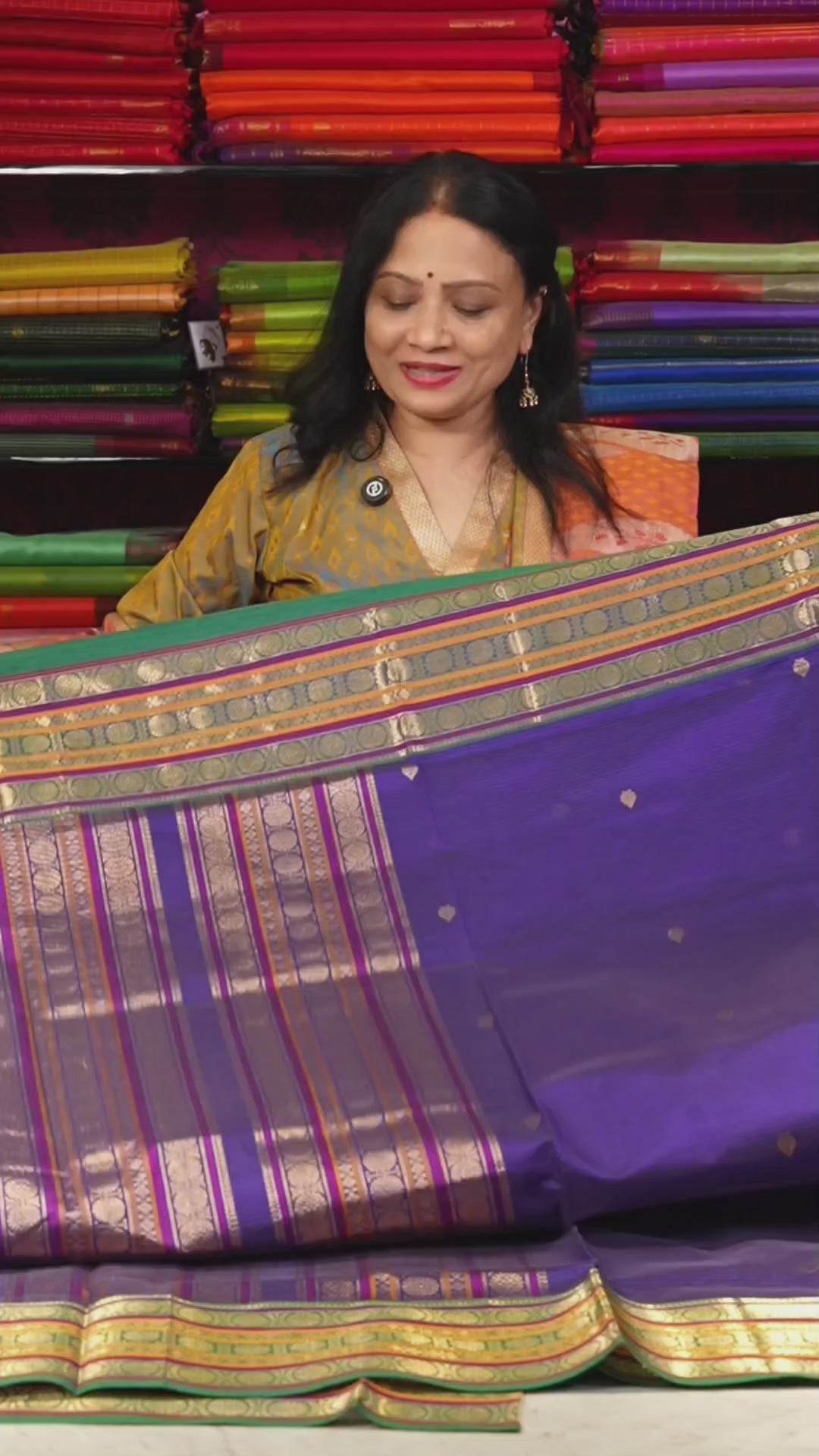 Navy Blue Chettinad Silk Cotton Saree