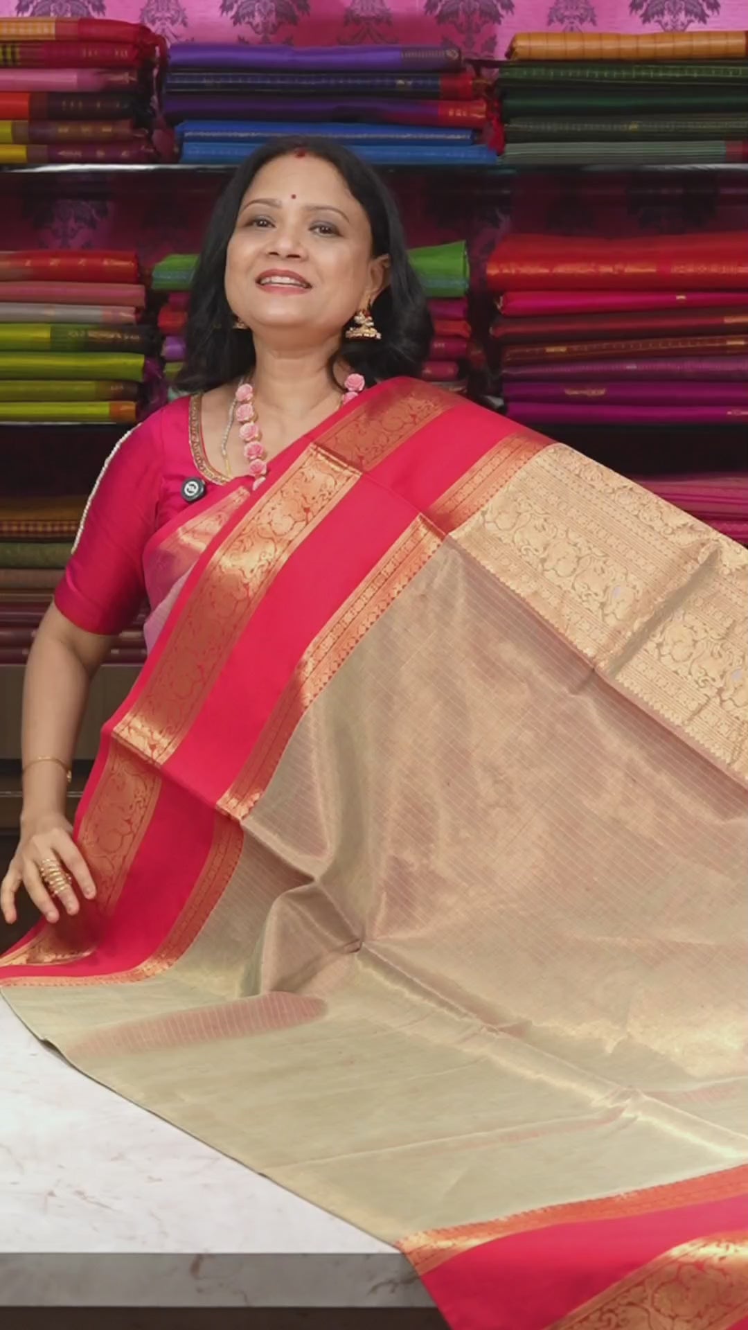 Pasttel Green With Rani Pink Payadi Chettinad Silk Cotton Saree