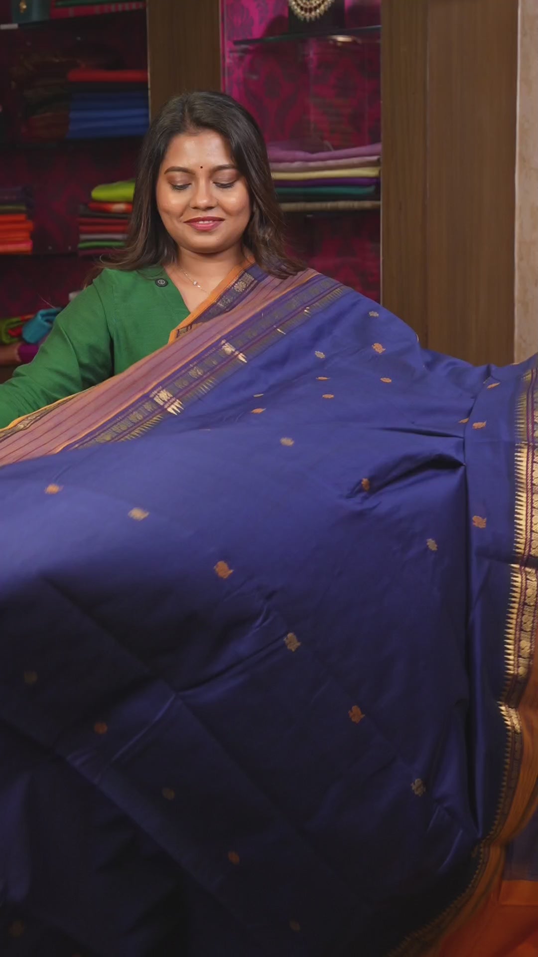 Navy Blue Budget Silk Cotton Saree