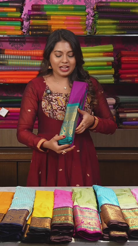 Vadamalli With Rama Green Semi Gadwal Silk Saree