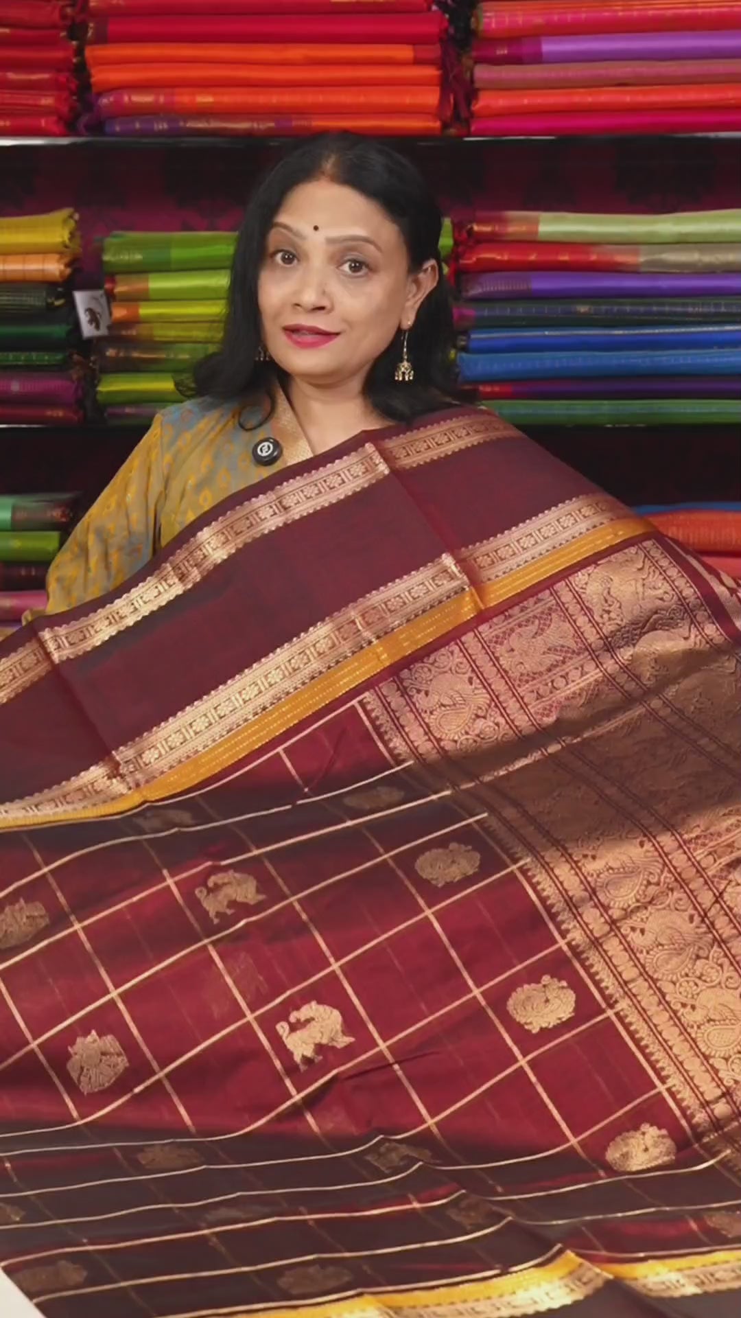 Dark Maroon Chettinad Silk Cotton Saree
