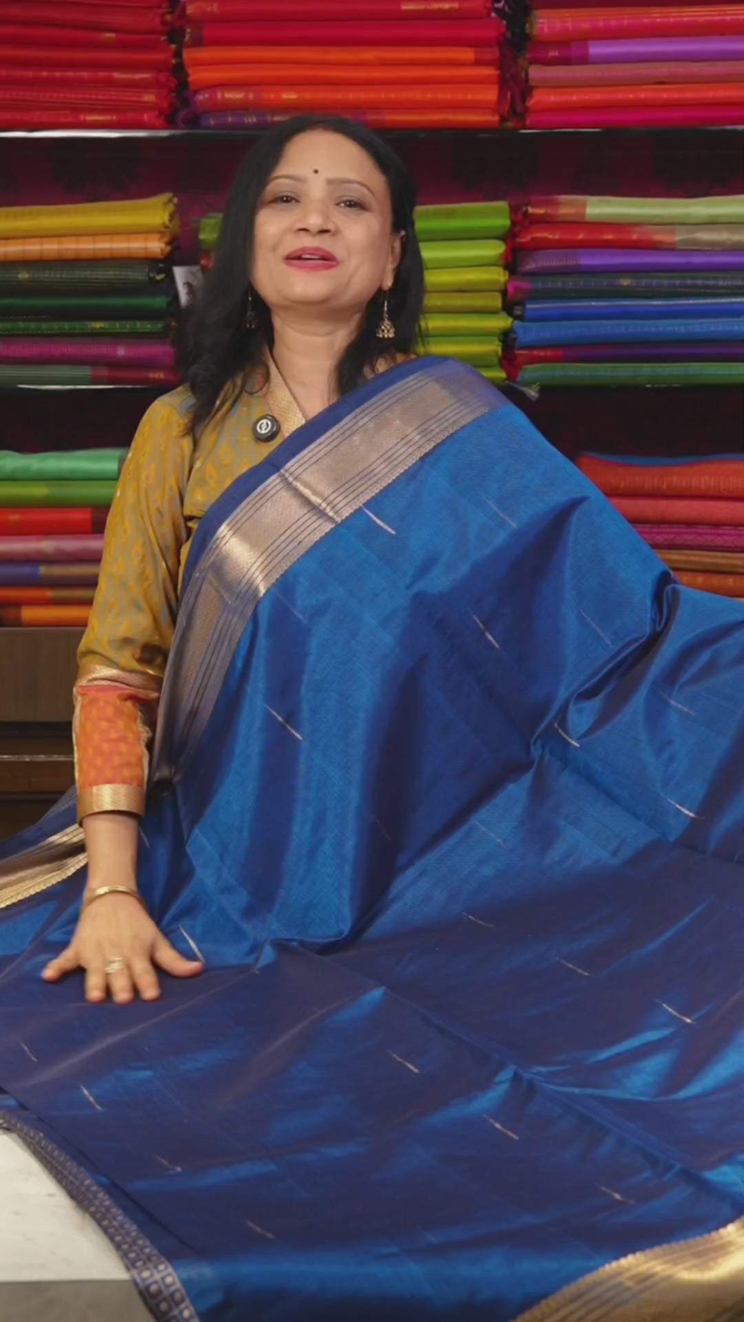 Blue Chettinad Silk Cotton Saree