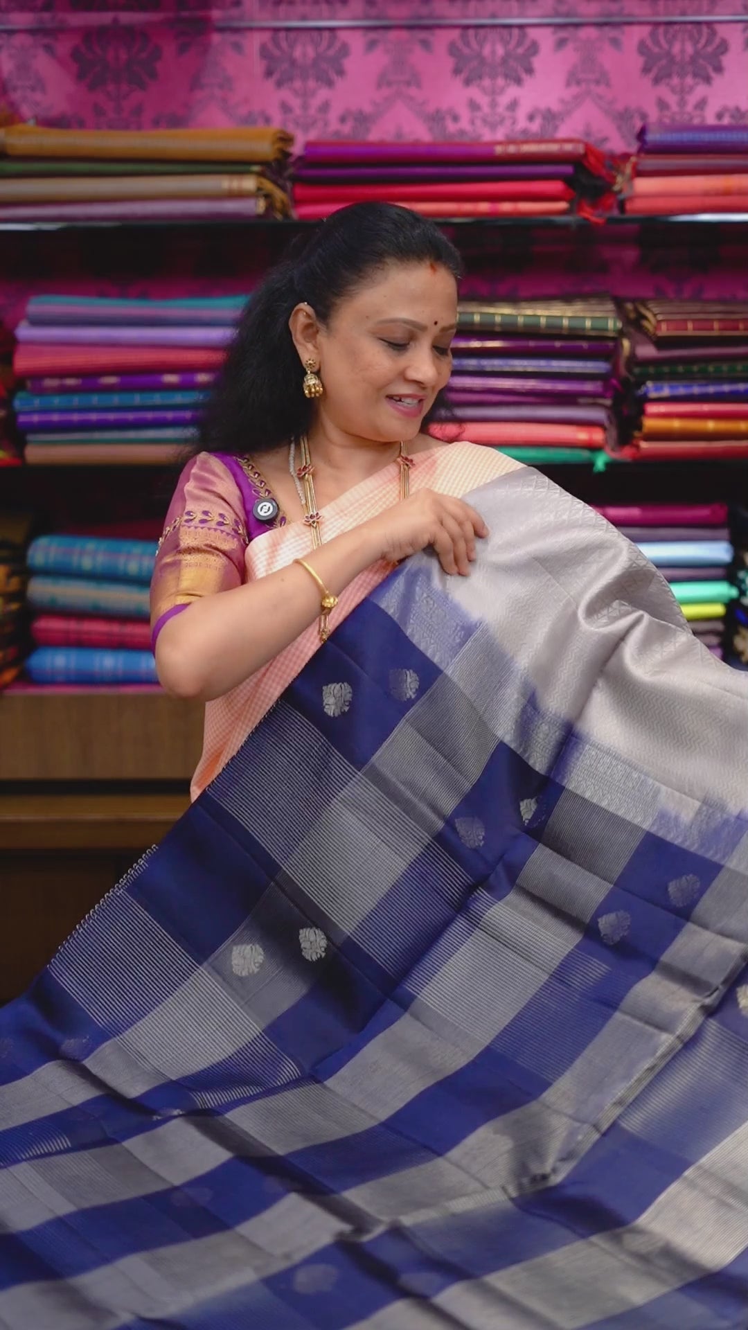 Royal Blue Pure Soft Silk Saree