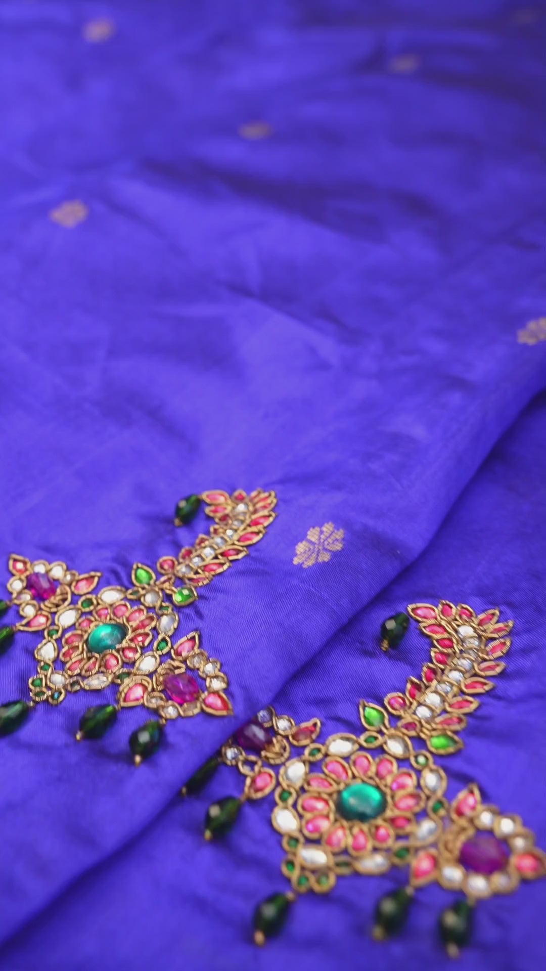Blue Sarpech Designer Pure Chanderi Silk Saree
