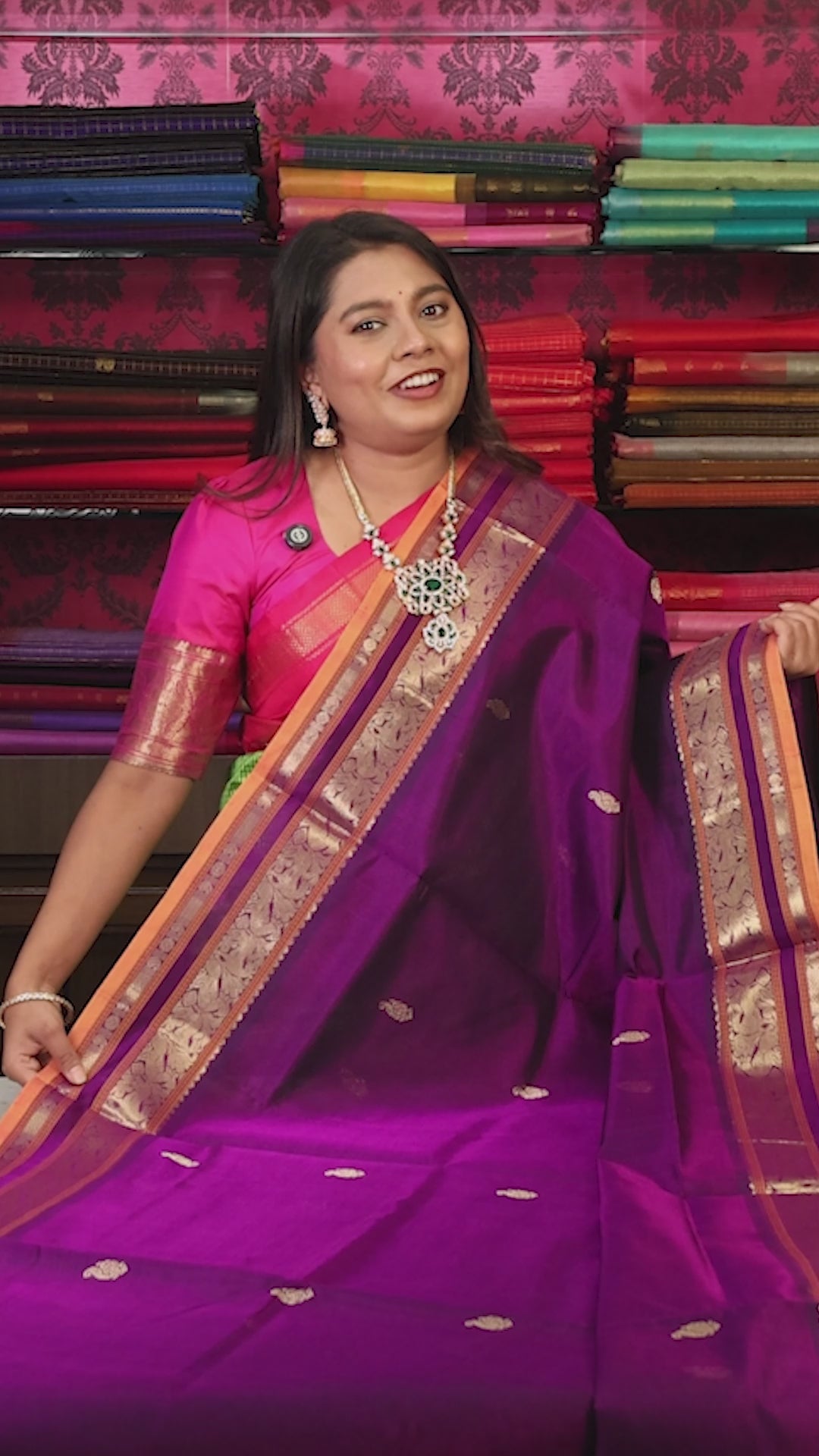 Purple Chettinad Silk Cotton Saree
