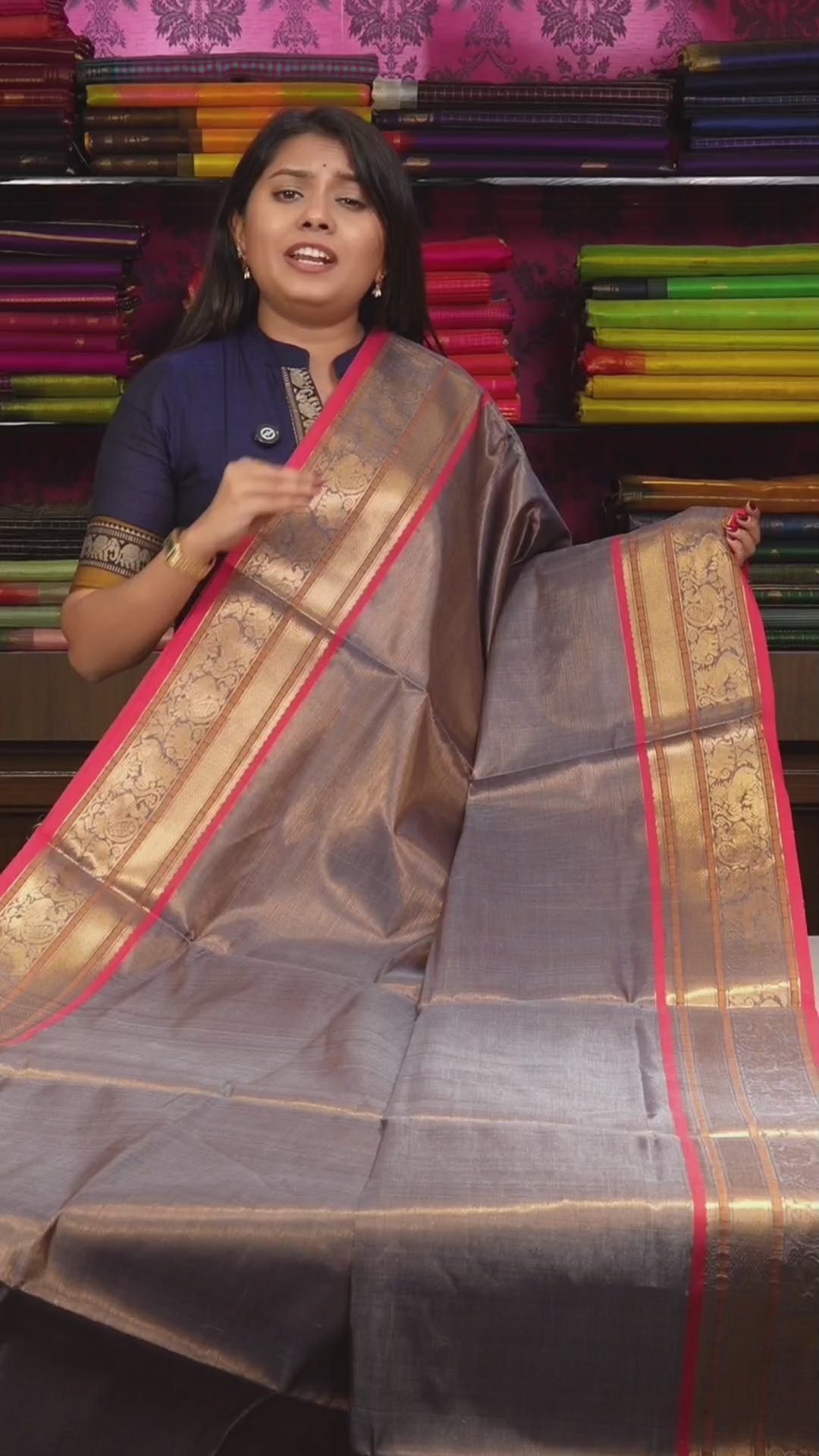 Grey Vairaooosi Chettinad Silk Cotton Saree
