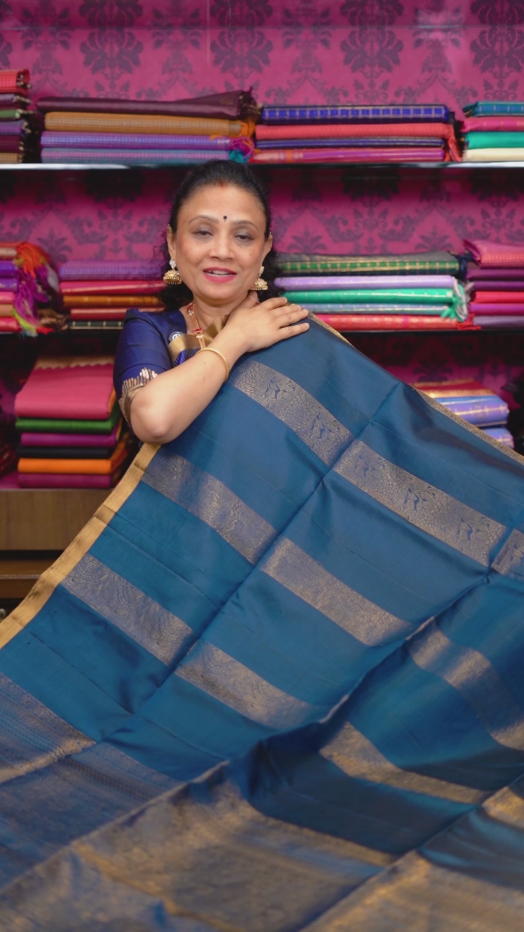 Light Navy Blue Pure Soft Silk Saree