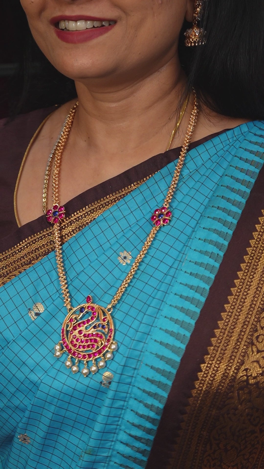 Vanathi Long Chain - Balaji pink