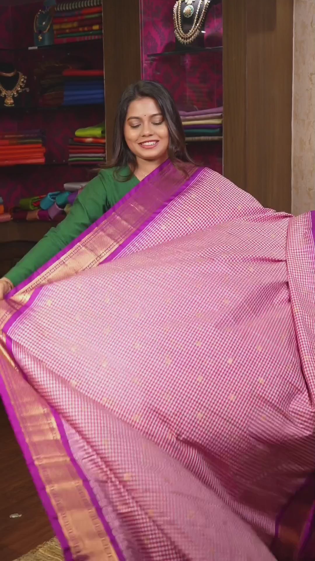 Red Kattam Semi Gadwal Silk Saree