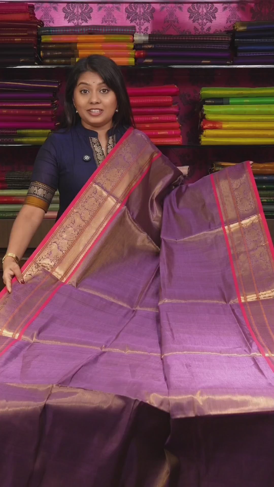 Lilac Purple Vairaooosi Chettinad Silk Cotton Saree