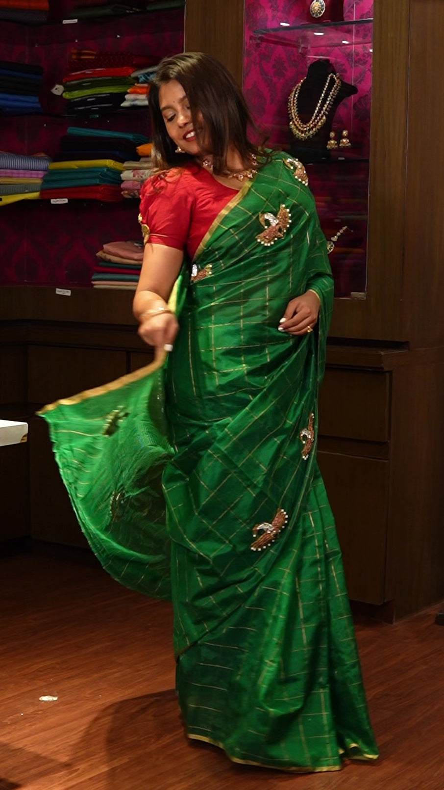 Maya Pakshi Designer Pure Chanderi Silk Saree