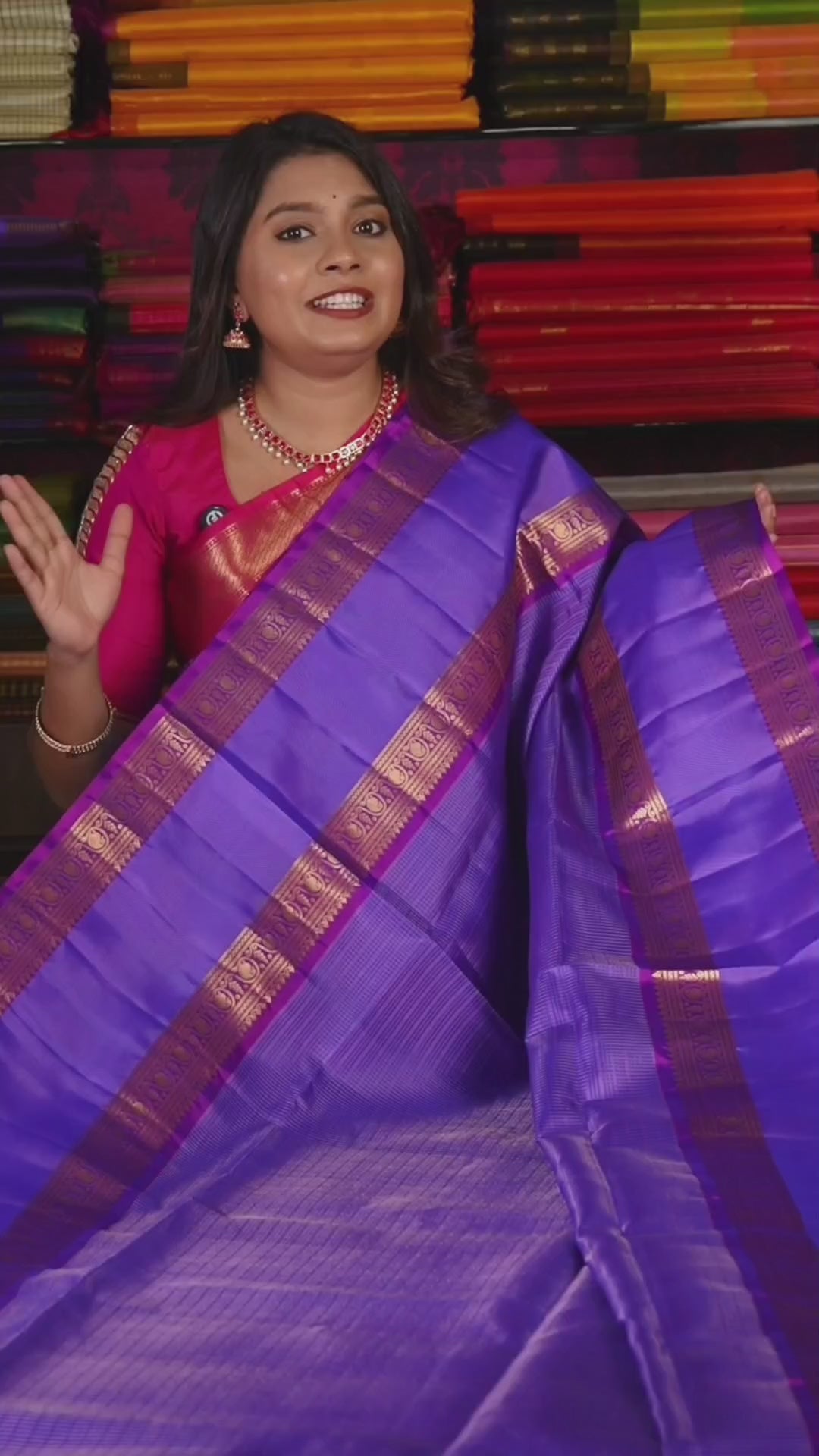 Lavender With Magenta Pure Soft Silk Saree