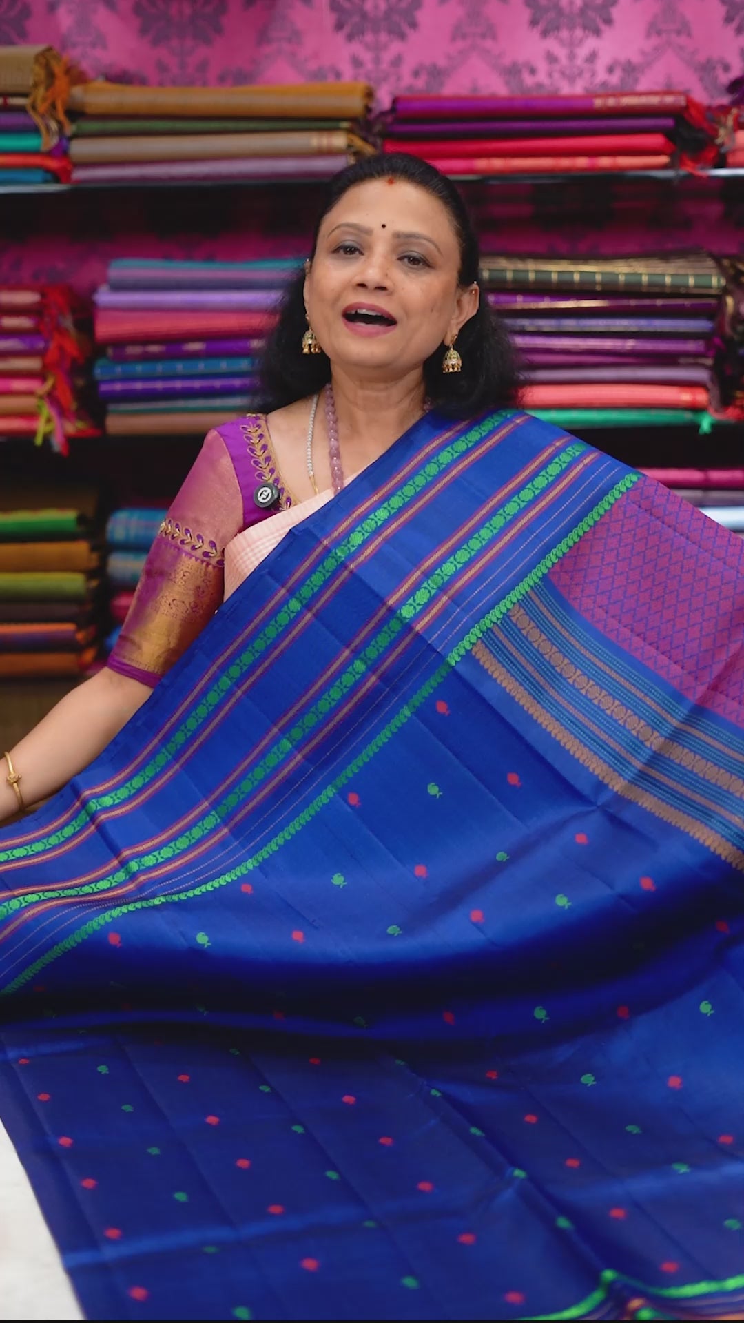 Ink Blue Pure Soft Silk Saree