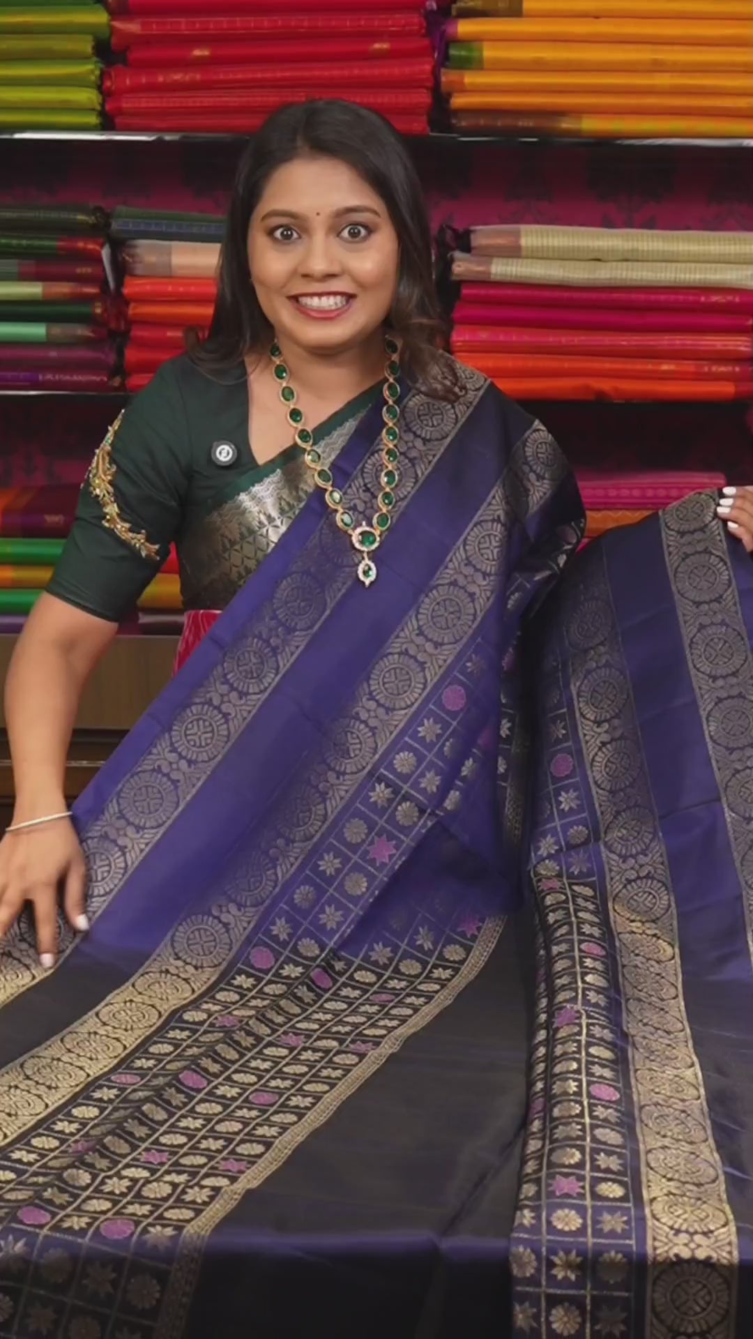 Violet Athangudi Inspired Pure Soft Silk Saree