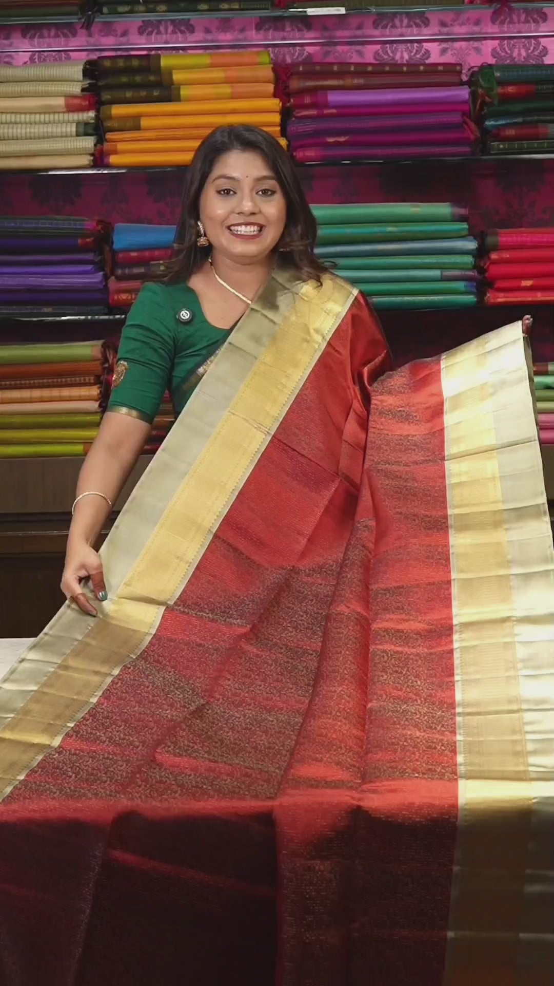 Maroon With Grey Pure Soft Silk Saree