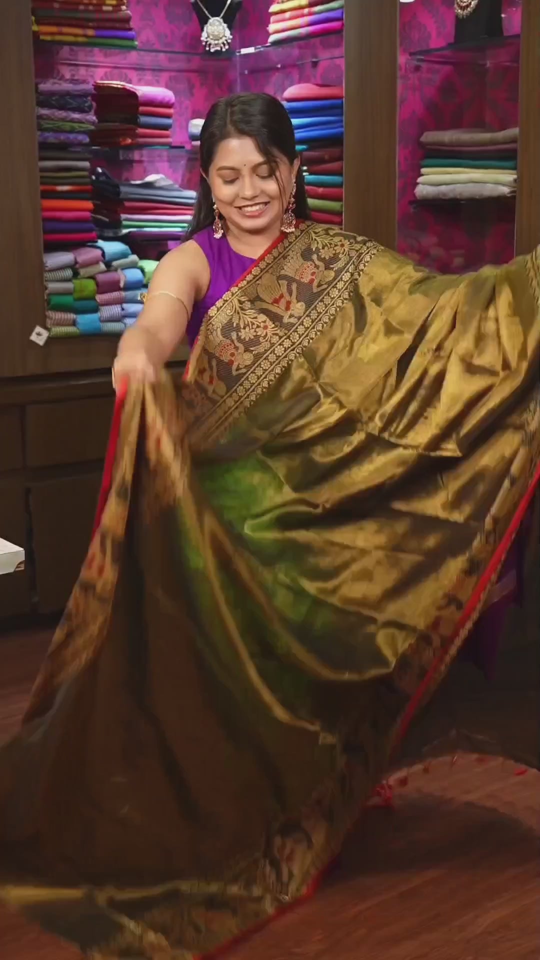 Golden Brown Linen Tissue Saree With Bomkai Border