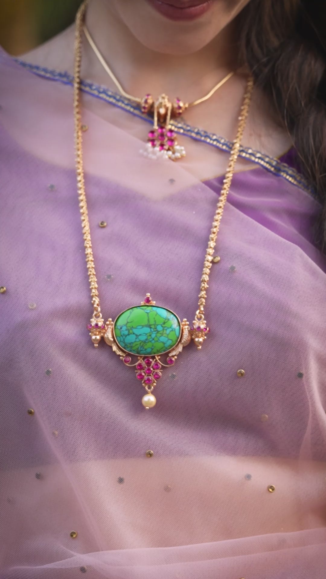 Turquoise stone pendant-Oval shaped pendant