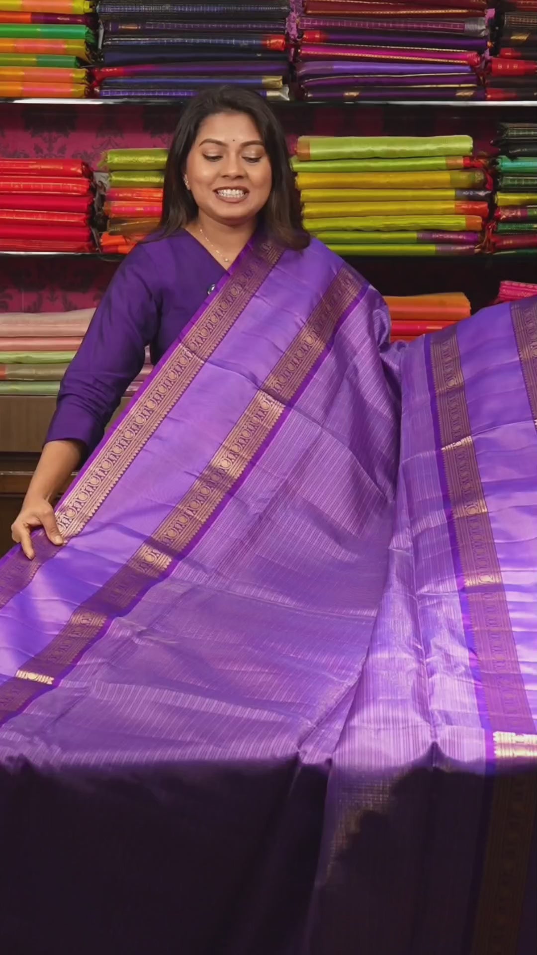 Lavender Payadi Pure Soft Silk Saree